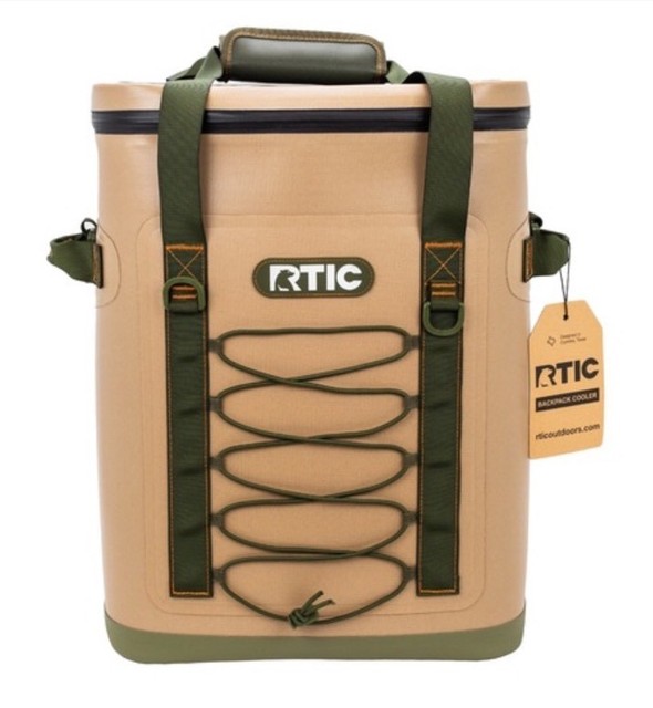 RTIC Back Pack Cooler, Tan NEW 2020 Model Backpack 40 cans / 35 quarts