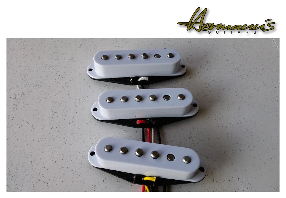 HERMANN´S Vintage 60s Single Coil Pick Up Set, staggered Alnico V Magnete, Handgewickelt