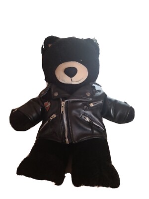 Build-a-Bear Harley Davidson Plush Bear w/ Leather Jacket 16” | eBay