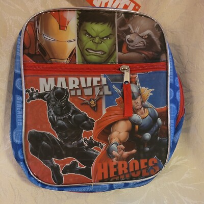 NWT BOYS MARVEL HEROES BLUE HEROES FAST FORWARD  LUNCH BAG NWT