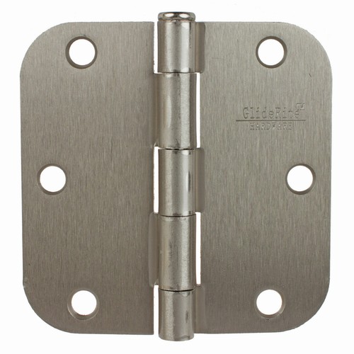 3.5" Brushed Satin Nickel Interior Door Hinges 5/8" Corner Radius 3558