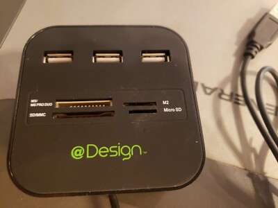 Design All In One Multi Card Reader with 3 USB Ports, SD, Micro SD, M2 ...