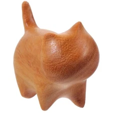 MAGICLULU 1pc Wooden Walking Cat Sculpture Lucky Adorable Cat Knick Knacks Wo...