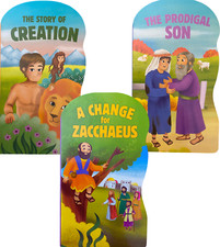 Bible Story Board Books: Creation, Prodigal Son, Zacchaeus CHOICE - 3 Pre-K NEW