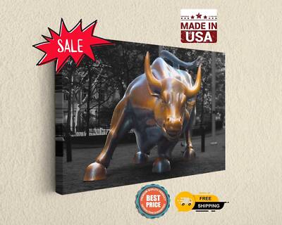 Wall Street Bull Print Canvas Art Print Durable Museum Quality Decor
