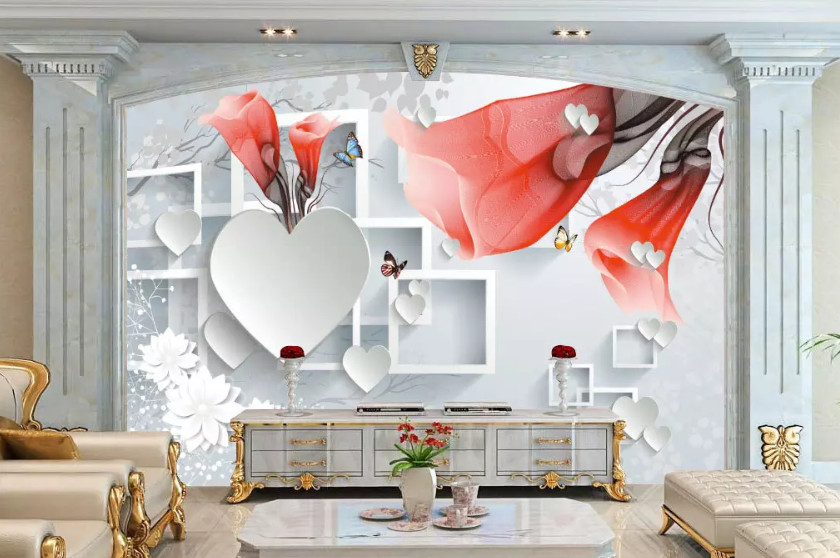 3D Love Flower 10385NA Wallpaper Wall Mural Removable Self-adhesive Fay