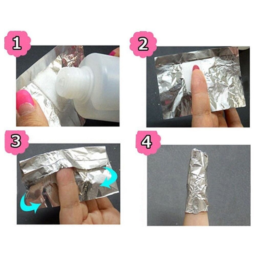 50/100Pcs With Acetone Aluminium Foil Nail Polish Remover Convenient eBay