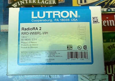 Lutron RRD-W6BRL-WH Lutron Radio RA2, 6 Button Designer Wall-Mount Keypad