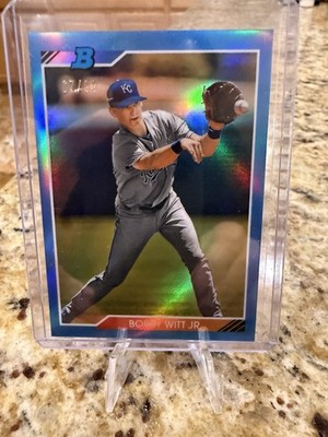 2020 Bowman Heritage Chrome Prospects Blue Refractor /99 Bobby Witt Jr   SHARP