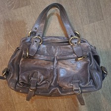 Francesca Biasia Beautiful Grey Brown Leather Bag