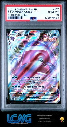 2021 Pokemon Sword & Shield Fusion Strike #157 Gengar Vmax PSA 10