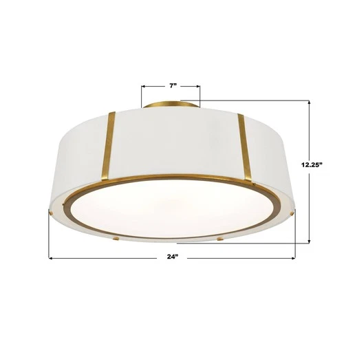 Crystorama Fulton 24" Wide Antique Gold Drum Ceiling Light - Picture 6 of 6