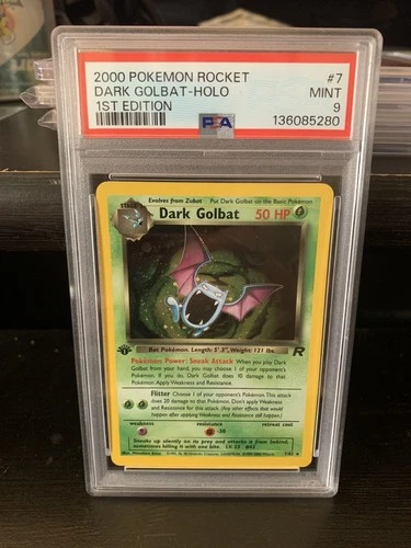 2000 POKEMON ROCKET 1ST EDITION #7 DARK GOLBAT-HOLO PSA 9