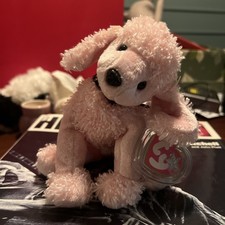 Ty Beanie Baby Poodle Brigitte 2001 Vintage Pink Dog