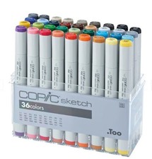 Copic Sketch Marker Set - Assorted Colors -Set of 36 - NEW - SEALED