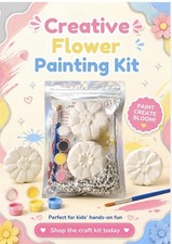 Kids Flower Plaster Painting Kit Creative Craft Activity, DIY Art Supplies