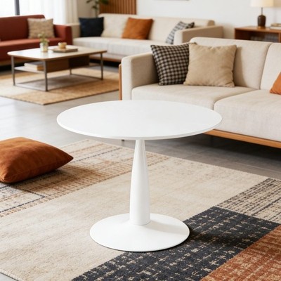 42'' White Tulip Table   Gold Base, Seats 2-4, for Home or Café