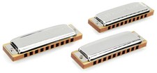 Hohner Blues Harp Pro Pack 3-piece Harmonica Set - Keys of G, A C