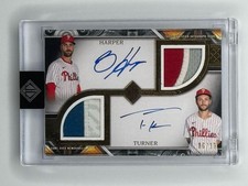 2025 Topps Transcendent BRYCE HARPER/TREA TURNER DUAL GW PATCH AUTO GOLD /10