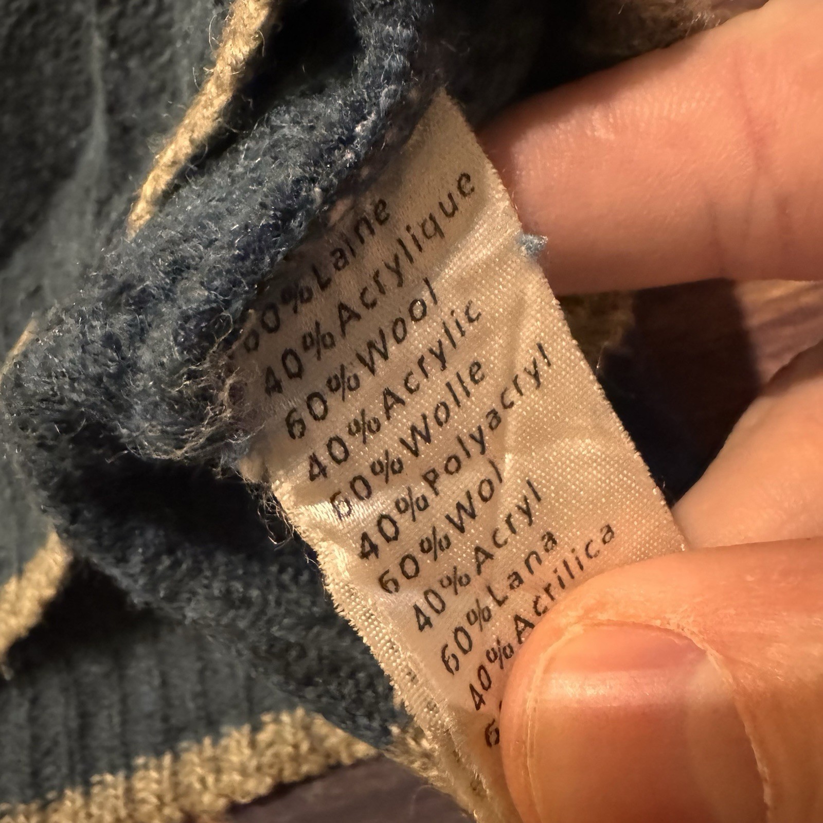 Vintage Lacoste Sport Blue Wool Blend Cropped Jumper Women’s Size 5 Large thumbnail 8