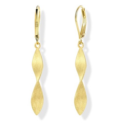 14K Gold Twisted Dangle Drop Earrings for Women Hypoallergenic Handmade Gold ...