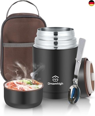Dreamhigh  Thermobehälter für Essen 800 ml, Edelstahl Warmhaltebehälter Spe