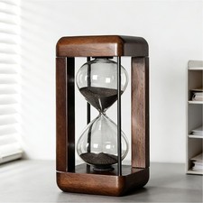 60 Minute Hourglass Timer - Decorative Wood Sand Timer Clock with Metal Frame...