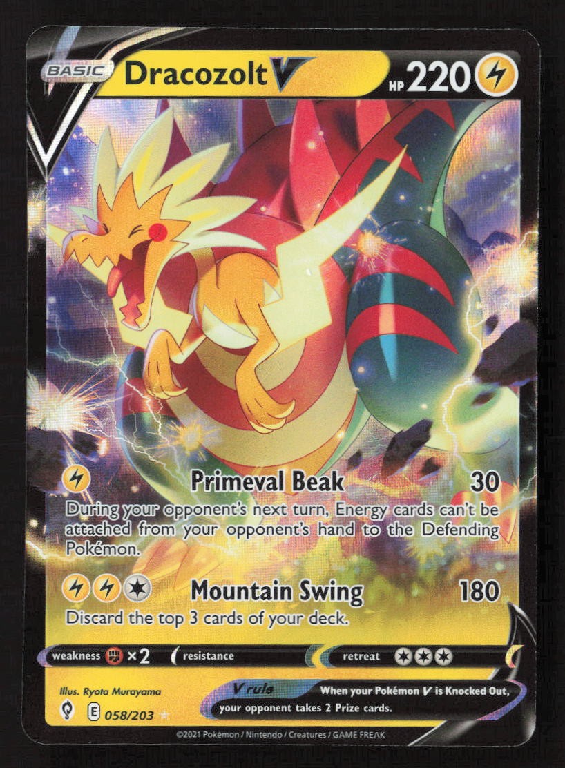 Dracozolt V Ultra Rare SWSH07: Evolving Skies 058/203 NM