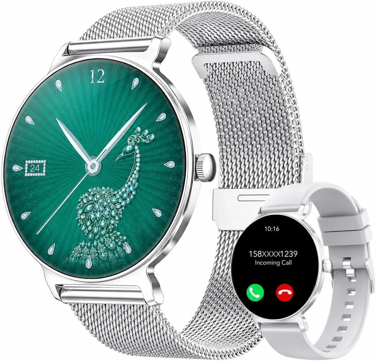 Smart Watch Ladies Women with Phone Function Wristwatch for iOS Android Outdoor