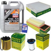 Inspektionskit Filter Liqui Moly ÖL 5L 5W-30 FüR Fiat Doblo GroßRaumlimousine