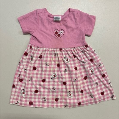 Vintage Beverly Hills Boulevard Gingham Ladybug Flower Dress Size 4