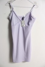 H&M Womens Ribbed Lace Trim Slip Dress - Lilac - Size S Small NEW (m1)