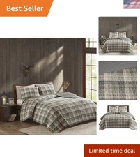 Tasha Plaid Reversible Quilt Set - Oversized King/Cal King, All Season Comfort