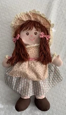 Vintage 1989 Holly Mine Rag Doll By Well-Made 17” Soft Squeezable Loveable EUC