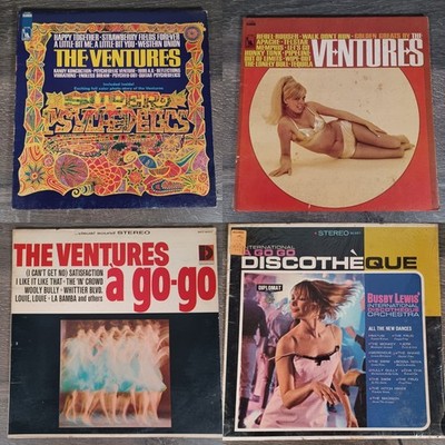 Lot of 4 Vinyl Records The Ventures Super Psychedelics Golden Greats A Go Go