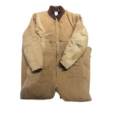 Vintage 90s Carhartt Insulated Canvas Coveralls Mens Sz 46 Regular Brown USA