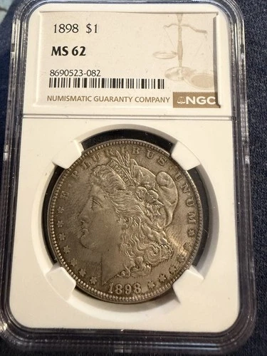 1898 Morgan Silver Dollar NGC MS62 Toning