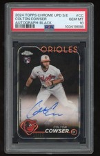 Colton Cowser 2024 Topps Chrome Update Sapphire Auto Rookie #d 10/10 PSA 10
