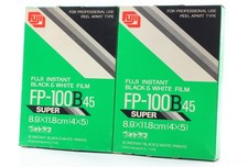  Unused 2 Packs Fujifilm FP-100B 45 4x5 Instant B W Film From Japan