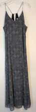Parisian Sundress Boho Maxi Slip Dress L Black Print Old Navy Minimalist