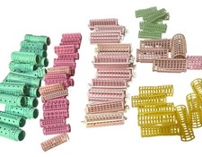 Variety Pack Of Vintage Hair Rollers In Assorted Colors Sizes