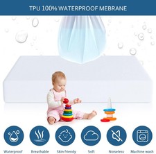 Waterproof Mattress Protector King, Noiseless, Breath, Smooth Top, Fitted Cover