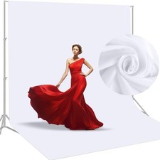 12 X 10 FT Large White Backdrop for Photography, Pure White Photo Screen