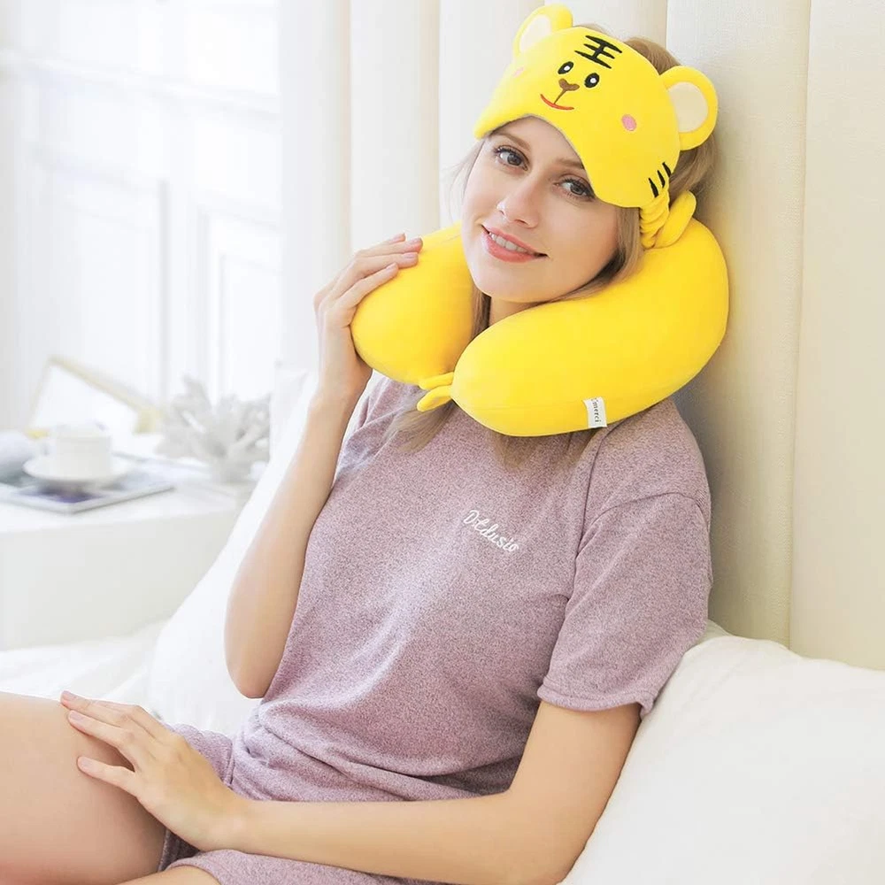 Memory Foam Travel Neck Pillow with 360-Degree Head Support for Ultimate Comfort