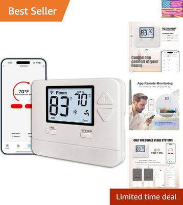 #ad #ad WiFi Thermostats for Home Single Stage 1Heat 1Cool APP Remote Control 7 Da... $89.27