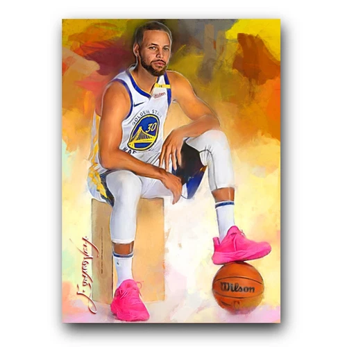 Stephen Curry #16 Art Card Limited 25/50 Vela Signed (Golden State Warriors)