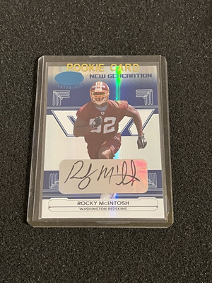 Rocky McIntosh 2006 Leaf Certified Materials Mirror Blue Rookie Auto #d /100