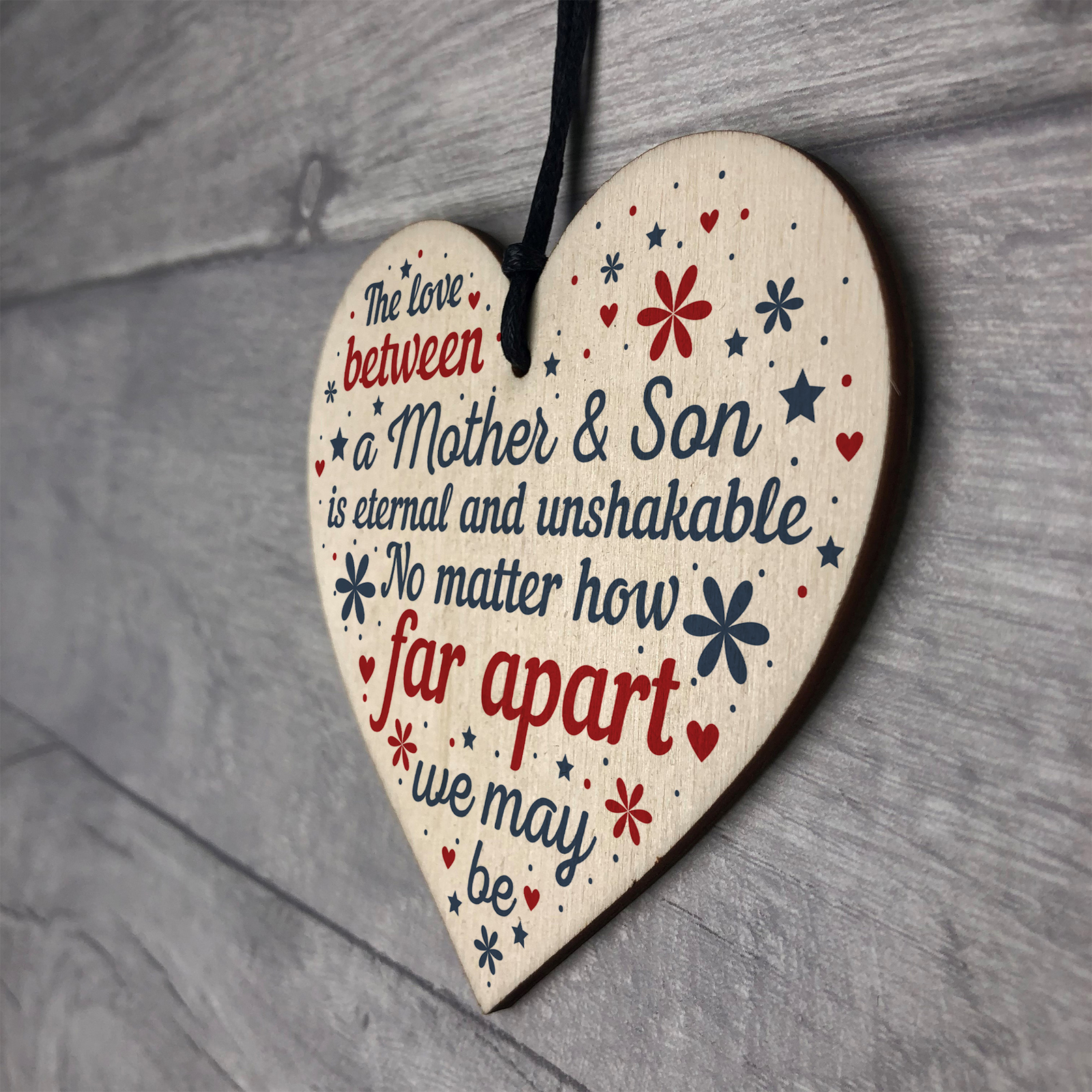 Mother And Son Gifts Wooden Heart Mothers Day Gift From Son Mum ...