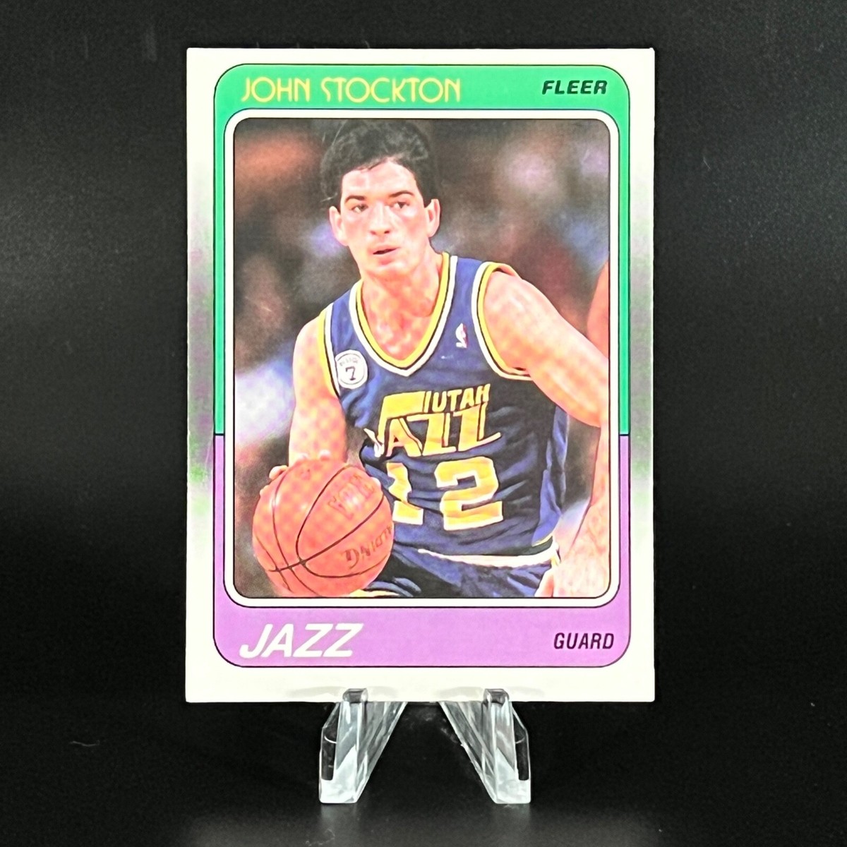 John Stockton 1988-89 Fleer #115 Utah Jazz Basketball Card HOF RC 