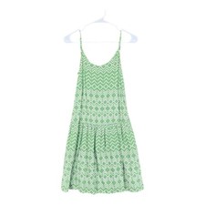 Uniqlo Women's XS Green Print Boho Sundress Gypsy Short Festival